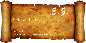 Erb Zilia névjegykártya